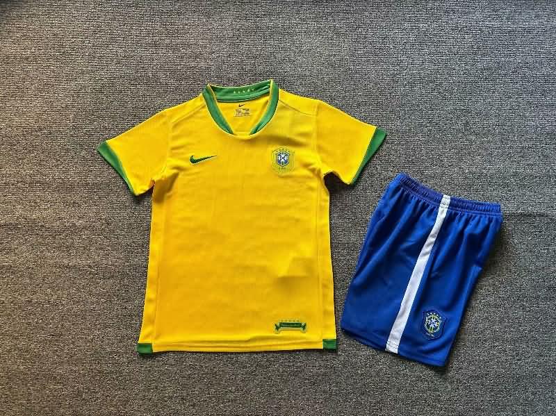 Kids Brazil 2010 Home Soccer Jersey And Shorts