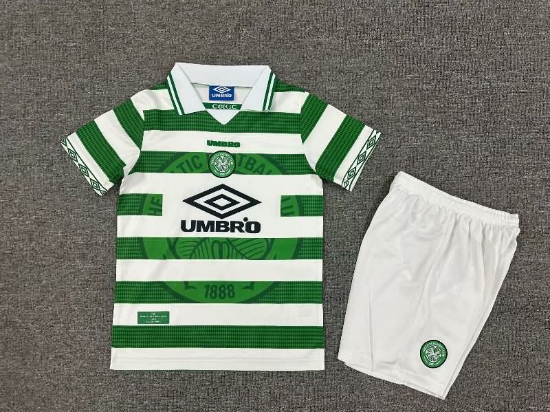 Kids Celtic 1997/99 Home Soccer Jersey And Shorts