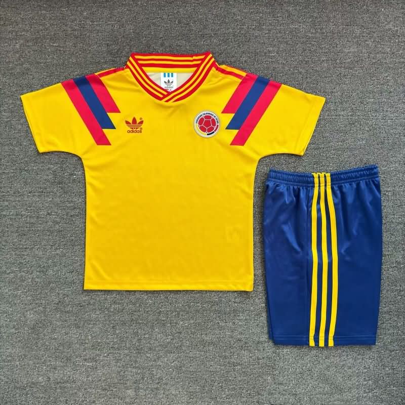 Kids Colombia 1990 Home Soccer Jersey And Shorts