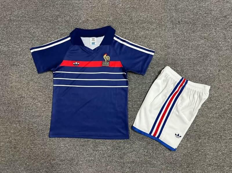 Kids France 1982 Home Soccer Jersey And Shorts