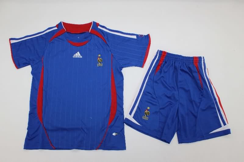 Kids France 2006 Home Soccer Jersey And Shorts
