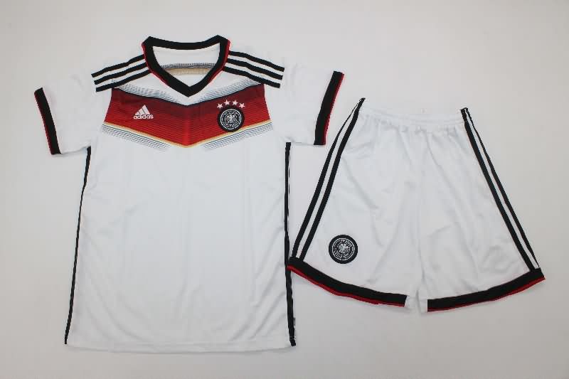 Kids Germany 2014 Home Soccer Jersey And Shorts 4 Stars