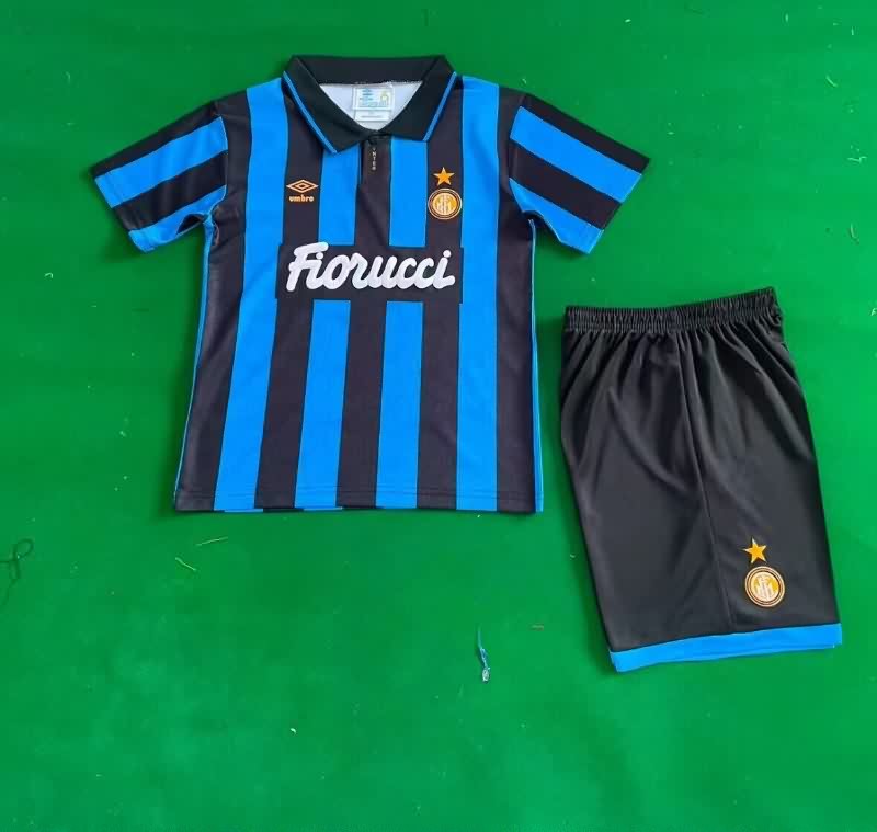 Kids Inter Milan 1992/94 Home Soccer Jersey And Shorts