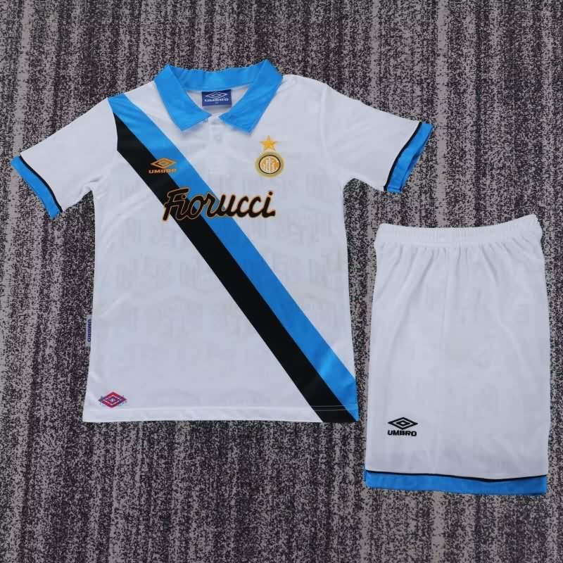 Kids Inter Milan 1994/95 Away Soccer Jersey And Shorts