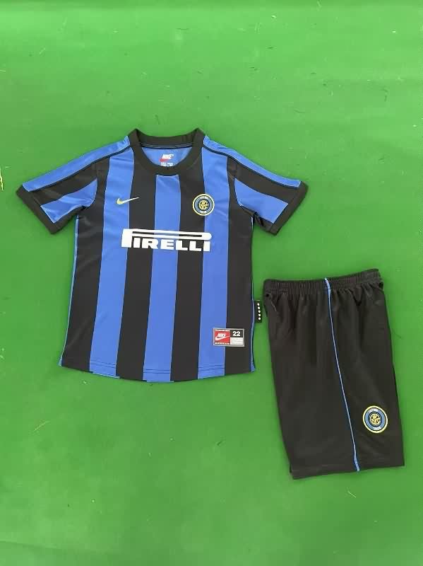 Kids Inter Milan 1999/00 Home Soccer Jersey And Shorts