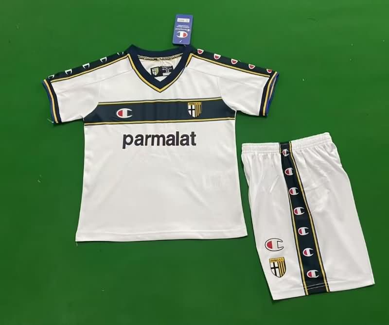 Kids Parma 2002/03 Away Soccer Jersey And Shorts
