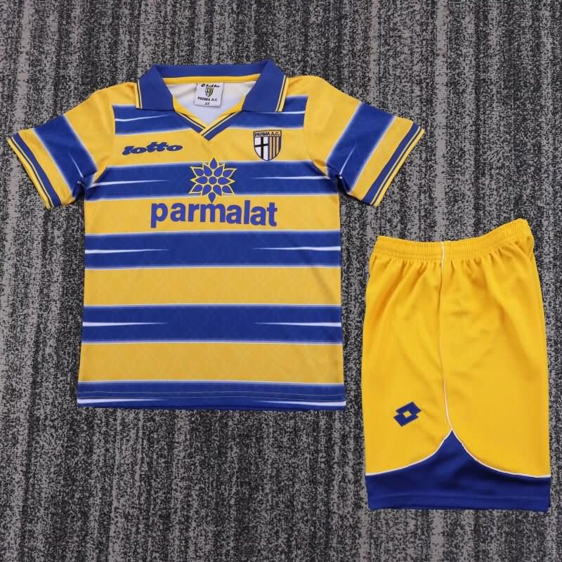 Kids Parma 1998/99 Home Soccer Jersey And Shorts