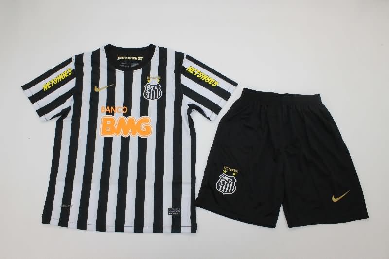 Kids Santos 2011/12 Away Soccer Jersey And Shorts