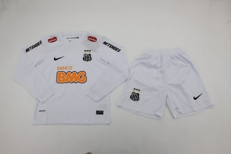 Kids Santos 2011/12 Home Long Sleeve Soccer Jersey And Shorts