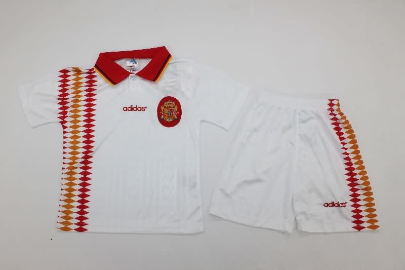 Kids Spain 1994 Away Soccer Jersey And Shorts