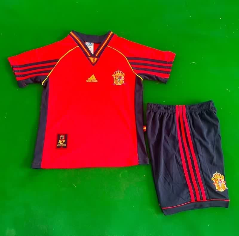 Kids Spain 1998 Home Soccer Jersey And Shorts