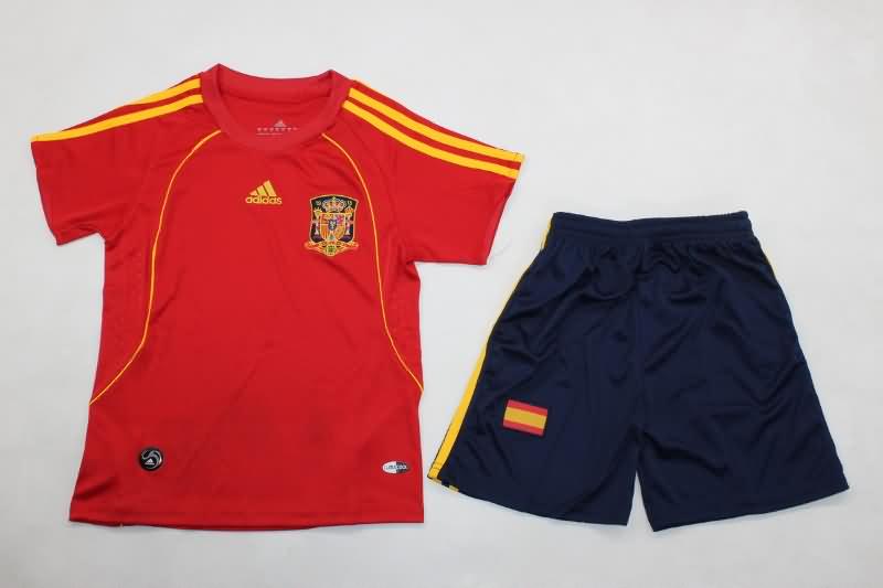 Kids Spain 2008 Home Soccer Jersey And Shorts