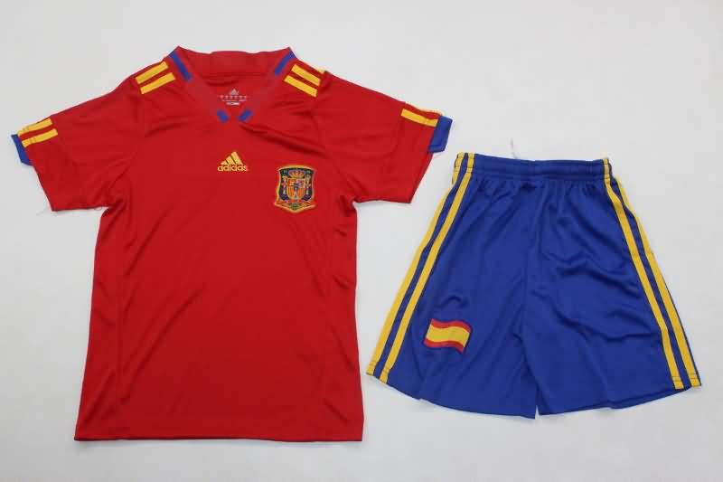 Kids Spain 2010 Home Soccer Jersey And Shorts